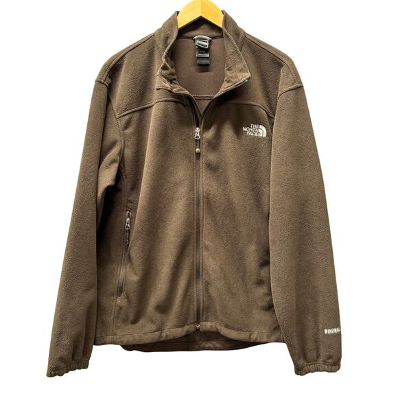 The North Face Jacket Mens XL Brown Windwall Fleece Full Zip Outdoor + Pockets - Picture 1 of 10